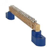 Шина нулевая с двумя изоляторами OptiKit BB-T-N-S-20-8х12-синий | код 277914 | КЭАЗ