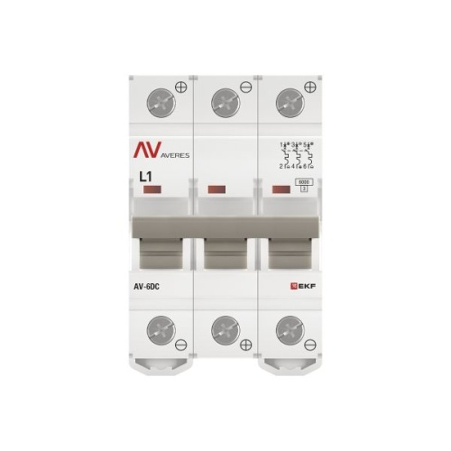 Выключатель автоматический AV-6 DC 3P 1A (L) 6kA EKF AVERES | код mcb6-DC-3-01L-av | EKF фото 5