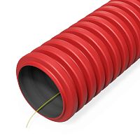 Труба гофрированная двустенная ПНД гибкая тип 750 (SN57) с/з красная d32 мм (100м/700м уп/пал) Промрукав | код PR15.0258 | ПРОМРУКАВ