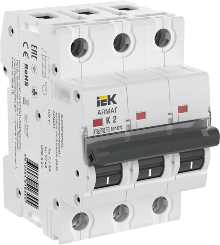 ARMAT Авт. выкл. M10N 3P K 2А IEK | код AR-M10N-3-K002 | IEK