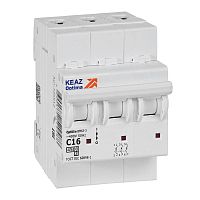 Выключатель автоматический трехполюсный 16А C 4,5кА AC OptiDin BM63-3C16-4,5-УХЛ3 | код.326812 | КЭАЗ