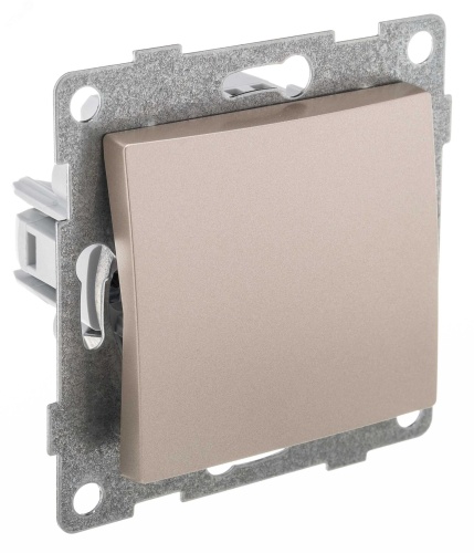 GUSI Bravo МЕХАНИЗМ Переключатель одноклавишный, проходной, скрытая установка, 10А, 250В. Цвет: шампань | код С10В4-027 | GUSI ELECTRIC