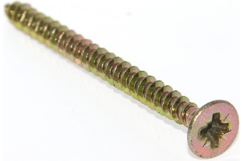 Шуруп универсальный 4.0х35 потайная голова желтый цинк | код screw-UNI-4.0х35g | Крепдил