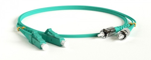 Патч-корд волоконно-оптический (шнур) MM 50/125(OM3) LC-ST duplex LSZH 30 м, Hyperline FC-D2-503-LC/PR-ST/PR-H-30M-LSZH-AQ | код 247712 | Hyperline