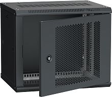 ITK Шкаф настенный LINEA W 9U 600х450мм дверь перфорированная RAL 9005 | код LWR5-09U64-PF | IEK