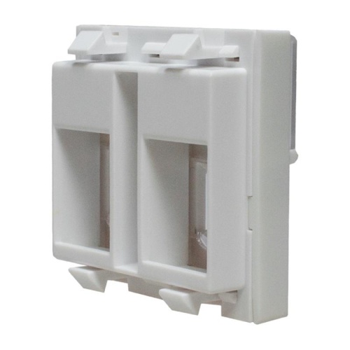 Панель лицевая 2 порта (45х45 Keystone шторки откидное маркировочное окно) (DIY упак.) | код 10-0302-1 | SUPRLAN фото 4