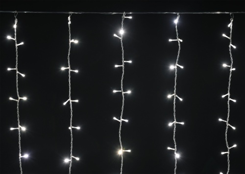 LIGHTING Гирлянда занавес 1,5х1,5м 160 светодиодов теплый белый свет IP20 прозрачный шнур 3м 230В транзит | код LGDB201-1-160-L1-T-S-20 | IEK