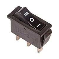 Выключатель клавишн. 250В 10А (3с) "ON-OFF-ON" черн. с нейтралью (RWB-411; SC-791) | Код. 36-2220 | Rexant