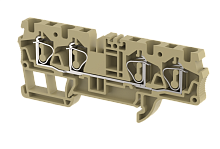 Клемма проходная пружинная 4 мм2 на 4 подключения, хаки SQ4-2X2-KHAKHI | код 2103060006 | Elmex