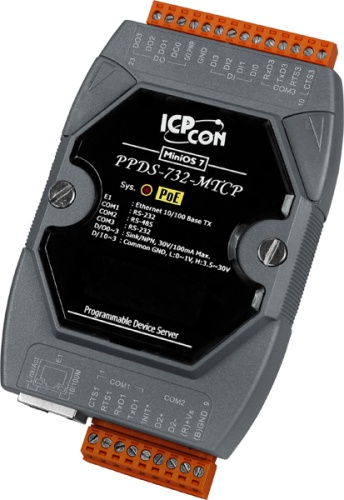 PPDS-732-MTCP CR Programmable Device Server with PoE, Modbus Gateway, 2 RS-232 ports and 1 RS-485 port | код 00-06071186 | ICP DAS