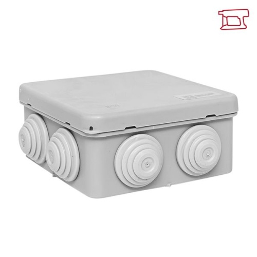 Коробка распаячная КМР-030-031 с крышкой наружная (80х80х50) 7 мембранных вводов IP54 розничный стикер PROxima | код plc-kmr-030-031-r | EKF фото 5