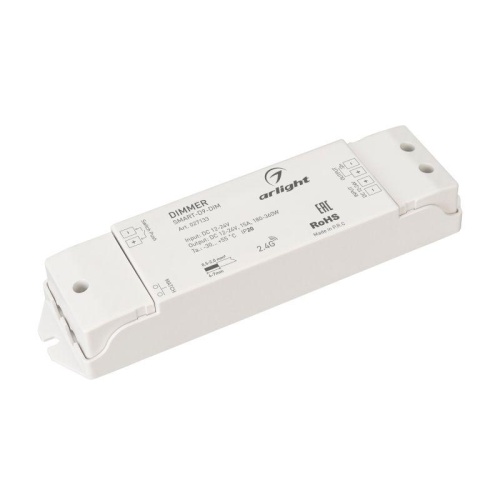 Диммер Smart-D9-DIM 12-24В 1х15А 2.4G IP20 пластик Arlight 027133