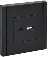 FORTE&PIANO Роз. USB A+C 3,1А FP150 чер. IEK | код FP-U22-D31-K02 | IEK