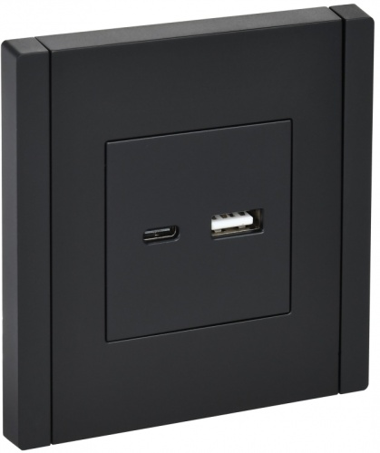 FORTE&PIANO Роз. USB A+C 3,1А FP150 чер. IEK | код FP-U22-D31-K02 | IEK