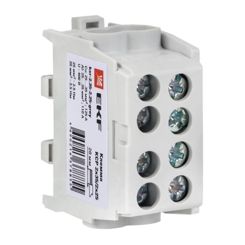 Клемма распределительная КСР с двойным винтом 2x35/2x25 серая PROxima | код ksr-2.35-2.25-grey | EKF фото 2