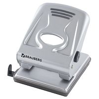 Дырокол металлический BRAUBERG Metallic, до 40 листов, серебристый, 224342 | код 224342 | BRAUBERG