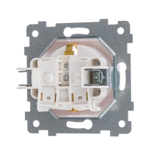 Розетка 1-м СП Мария РС16-446 16А IP20 с заземл. защ. шторки механизм бел. Кунцево 110020 фото 3