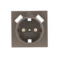 Валенсия лицевая панель розетки 1-местной с/з 16А графит с защ, штор, с 2 USB 2,1А PROxima | код ESR16-L-028-60-2USB | EKF