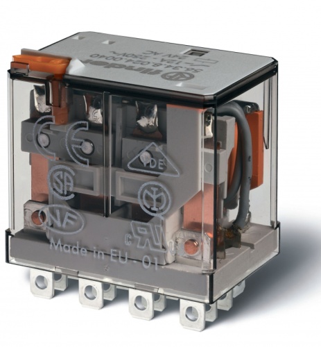 Миниатюрное силовое электромеханическое реле, монтаж в розетку или наконечники Faston (4.8х0.5мм), 4CO 12A, контакты AgNi, катушка 220В DC, степень защиты RTI, опции: кнопка тест, упаковка 1шт. | код 563492200010PAS | FINDER Миниатюрное силовое электромеханическое реле, монтаж в розетку или наконечники Faston (4.8х0.5мм), 4CO 12A, контакты AgNi, катушка 220В DC, степень защиты RTI, опции: кнопка тест, упаковка 1шт. | код 563492200010PAS | FINDER