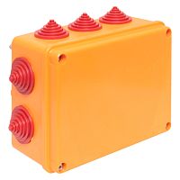 Коробка огнестойкая 190х140х70мм IP55, 7 двойных клеммников 0,5-4 мм2 EKF | код plc-kmrf-190-14-04 | EKF