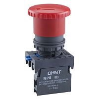 Кнопка упр. Грибок ?30мм NP8-20ZS/34 фикс., красн., 2НО, IP65 (R) | код 667852 | CHINT
