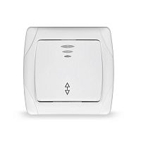 Выключатель проходной одноклавишный скрытый Маргарита 10А с индикацией белый | код М0125 | Universal