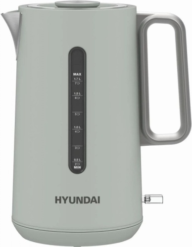 Чайник электрический Hyundai HYK-S9999 1.7л. 2200Вт светло-зеленый/серебристый корпус: металл | код 1988383 | HYUNDAI
