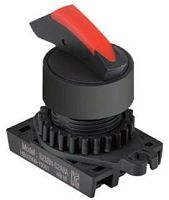 Головка переключателя S2SRN-S5R, с короткой ручкой тип sharck указатель красный, 3-х позиционный 600 с самовозвратом из 2-х положений, монтажное отверстие ?22/25мм | код A8026-A5550003615 | РЕЛЕ И АВТОМАТИКА