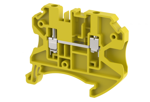 Клемма проходная винтовая 2,5 мм2, на 2 подключения, желтая TQ2.5-YELLOW | код 1202010004 | Elmex