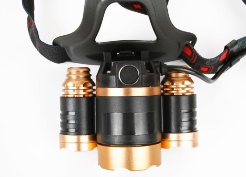 Фонарь аккумуляторный налобный E1333 3LED 4Вт аккум. 3.7В фокус 4 режима метал. зол./черн. Ultraflash 13903 фото 11