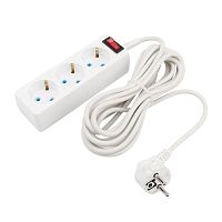 Удлинитель PROconnect 3 гнезда, 5 м, 3х0.75 мм, с/з, с кнопкой, белый | код 11-7213 | REXANT