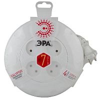 Удлинитель UR-4-7m-W (белый) 4х7м рулетка без заземл. ПВС 2х0.75 ЭРА Б0019041