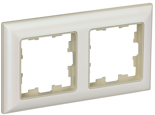 BRITE Рамка 2-мест. РУ-2-Бр беж./жемч. IEK | код BR-M22-12-1-K10 | IEK