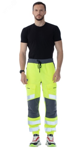 Брюки-трансформер сигнальные Блазар, цвет флуоресцентно-желтый с темно-серой отделкой, р. 112-116/170-176 | код 177663 | Авангард