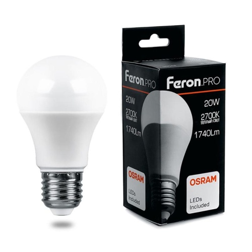 Лампа светодиодная LED 20вт Е27 теплый Feron.PRO OSRAM | код. 38041 | FERON