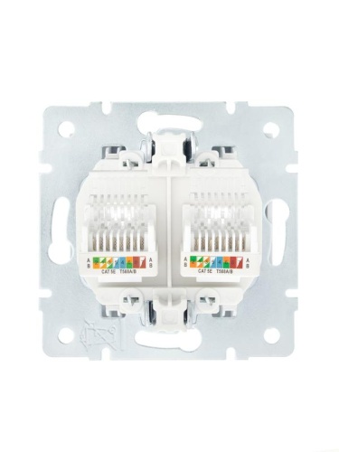 Розетка компьютерная 2-м СП Vesna механизм жемчуж./бел. перламутр LEZARD 742-3088-141 фото 3