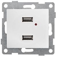 Розетка USB 2-м СП Bravo механизм бел. | код С10USB2-001 | GUSI