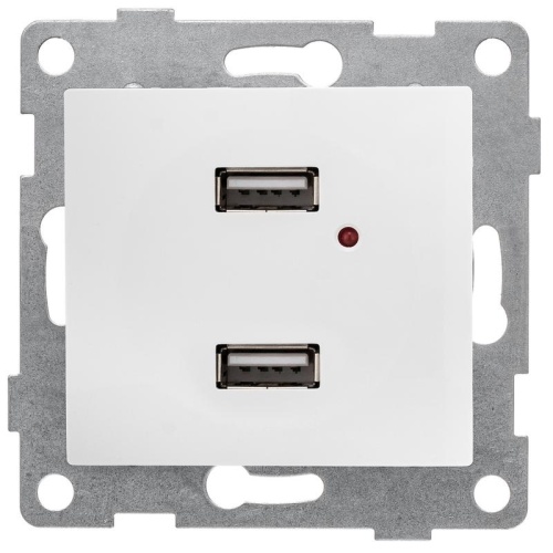 Розетка USB 2-м СП Bravo механизм бел. | код С10USB2-001 | GUSI