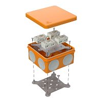 Коробка огнестойкая разветвительная для о/п двухкомпонентная 60-0300-FR6.0-4-8-Р Е15-Е60 RAL2004 100х100х50 (14 шт/кор) Промрукав | код 60-0300-FR6.0-4-8-Р | ПРОМРУКАВ