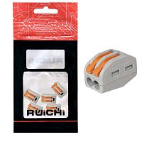Клемма зажимная соединительная 2-контактная RUICHI 222-412, 24 А, 250 В, PA66, упаковка 5 шт. | код 115408 | Ruichi