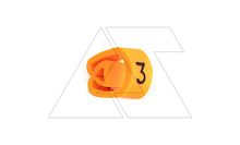 Маркер кольцевой RMS-04 59843-3, D кабеля 8-16mm, 16-70mm2, символ 3, PVC, оранжевый (упак. 100шт.) | код 4389918 | Cembre
