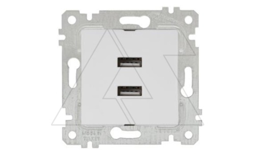 Rita - Розетка 2xUSB Type A, белая | код 2200-449-0101 | Mutlusan