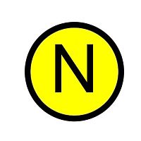 Наклейка N (1шт) (d20мм) | код. an-2-07 | EKF