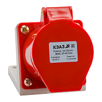 Розетка для монтажа на поверхность 124-32А-6h-380AC-3P+PE-IP44 | код. 222756 | КЭАЗ