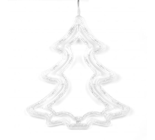 ULD-H3543-070/STA WHITE IP20 XMAS TREE Фигура светодиодная Ёлочка, 35х43 см. Подвесная. 70 светодиодов. Белый свет. Провод прозрачный. TM Uniel. | код UL-00001405 | Uniel