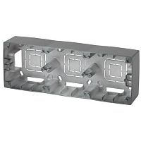 Коробка накладного монтажа 3 поста, Эра12, графит 12-6103-12 | код Б0043186 | ЭРА