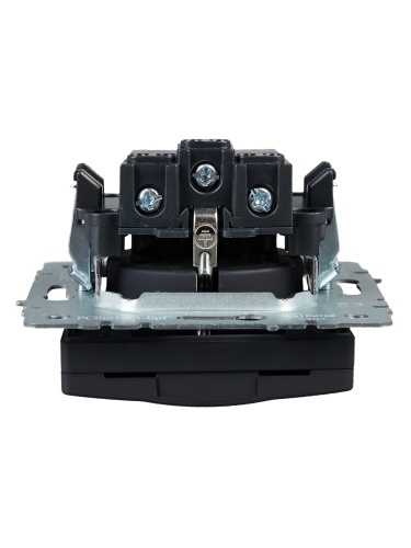 BRITE Розетка 1-местная с заземлением с защитными шторками и крышкой 16А IP20 РСбш10-3-БрГ графит | код BR-R16-16-K53 | IEK фото 5