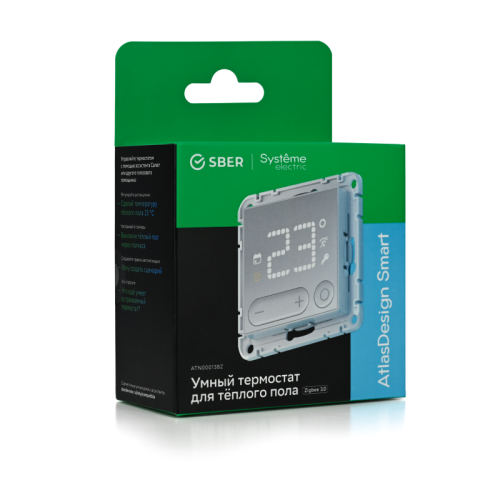 Термостат программируемый для электрического теплого пола AtlasDesign Smart 16А Zigbee механизм бел. SE ATN000138Z