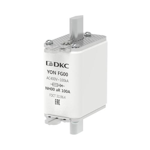 Предохранитель YON ножевого типа FG00 100А 400V характеристика aR | код 1FG00-0100-400V-AR | DKC