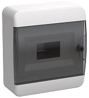 Корпус пластиковый ЩРН-П-8 IP41 черн. прозр. дверь TEKFOR | код TF5-KP12-N-08-41-K01-K03 | IEK